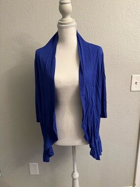 Open-Front Draped Cardigan in Royal Blue